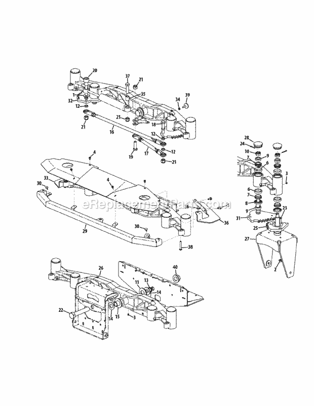 Front Axle Assembly Diagram and Parts List for S7237-KW 53CI8DU8050 Cub Cadet Sprayer